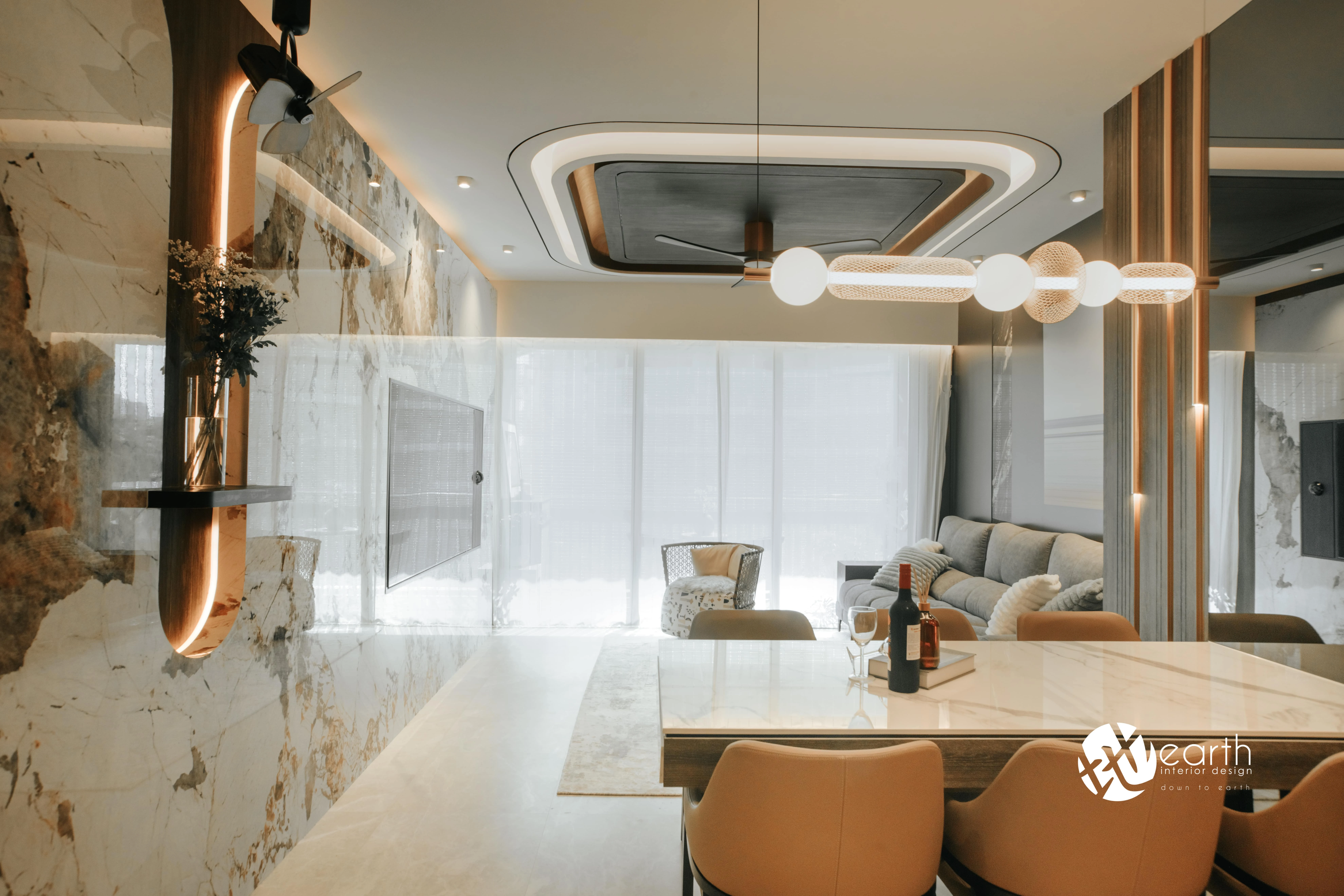 Harbour Lux living and dining interior by Earth ID