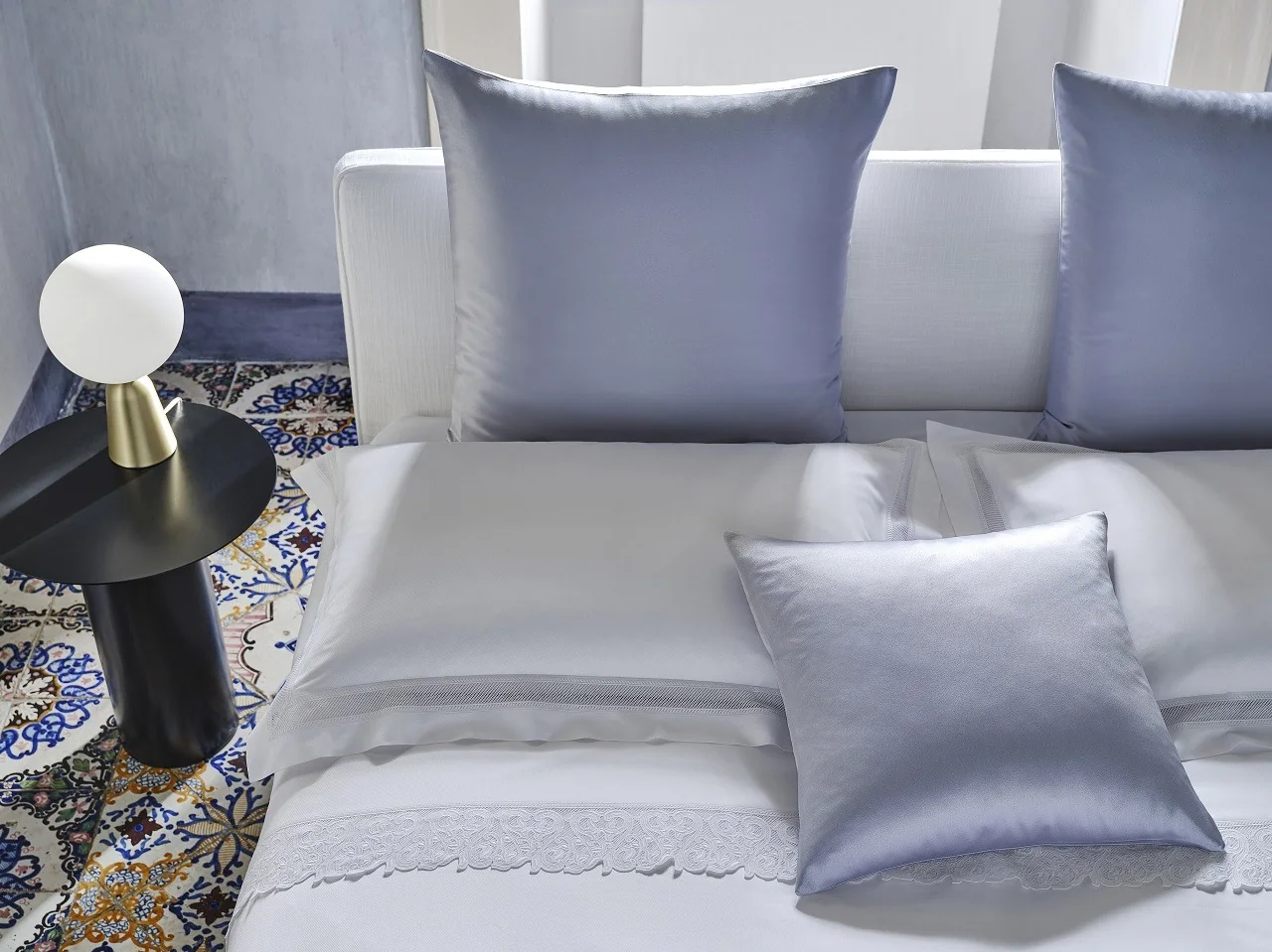 Ss22 Puglia Bed 6 Across Medallion Lace Silk Celestine 2, Design Authority