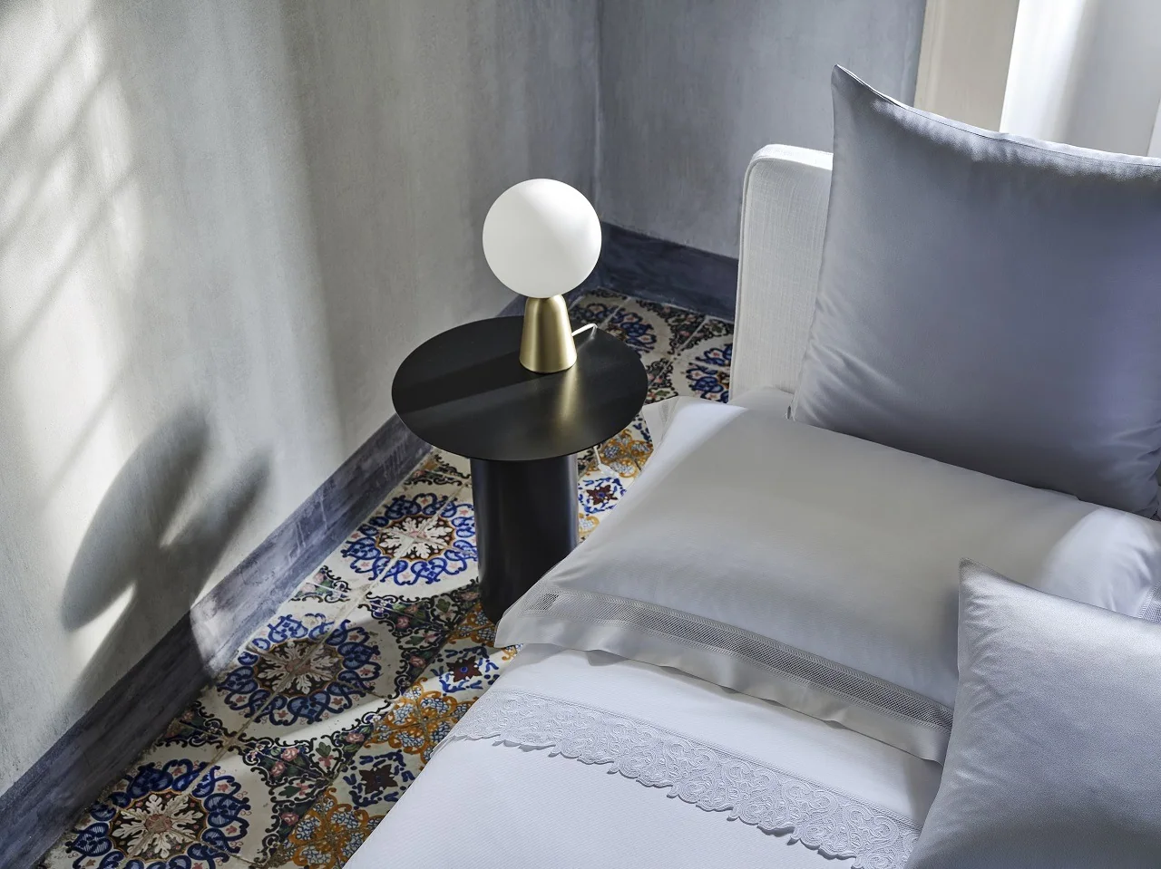 Ss22 Puglia Bed 6 Across Medallion Lace Silk Celestine 3, Design Authority