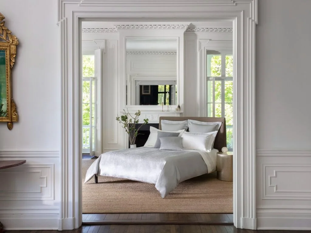 Frette Luxury Bedding Linens Bed 6 Glowing Auspicious Cliff Grey 1, Design Authority