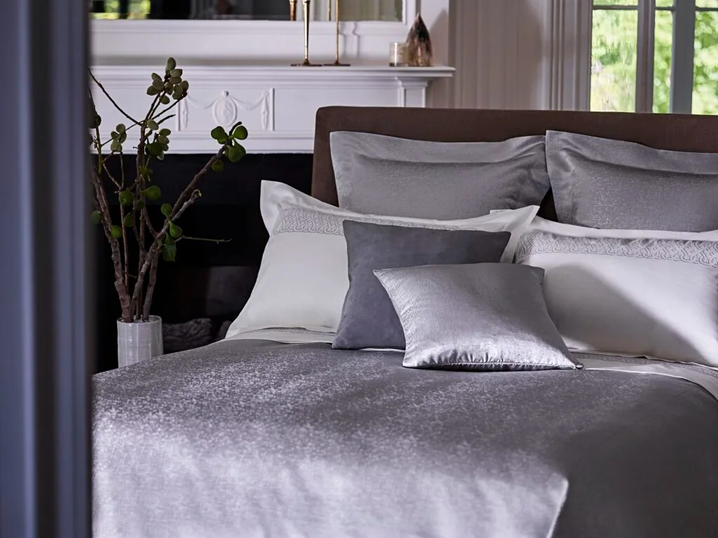 Frette Luxury Bedding Linens Bed 6 Glowing Auspicious Cliff Grey 3, Design Authority