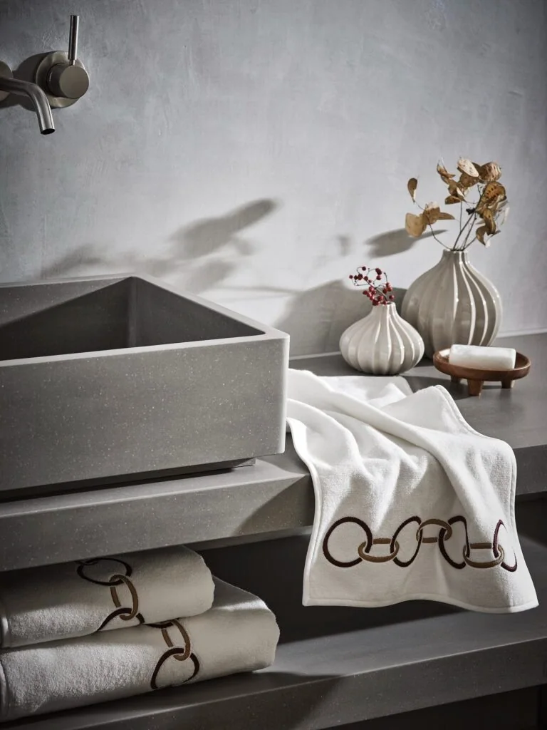 Frette Links Embroidered Bath Towels, Design Authority