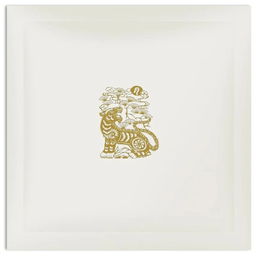 Tiger Embroidered Pillowcase Boudoir 50x50cm Plain Santeen 300tc Milk, Design Authority