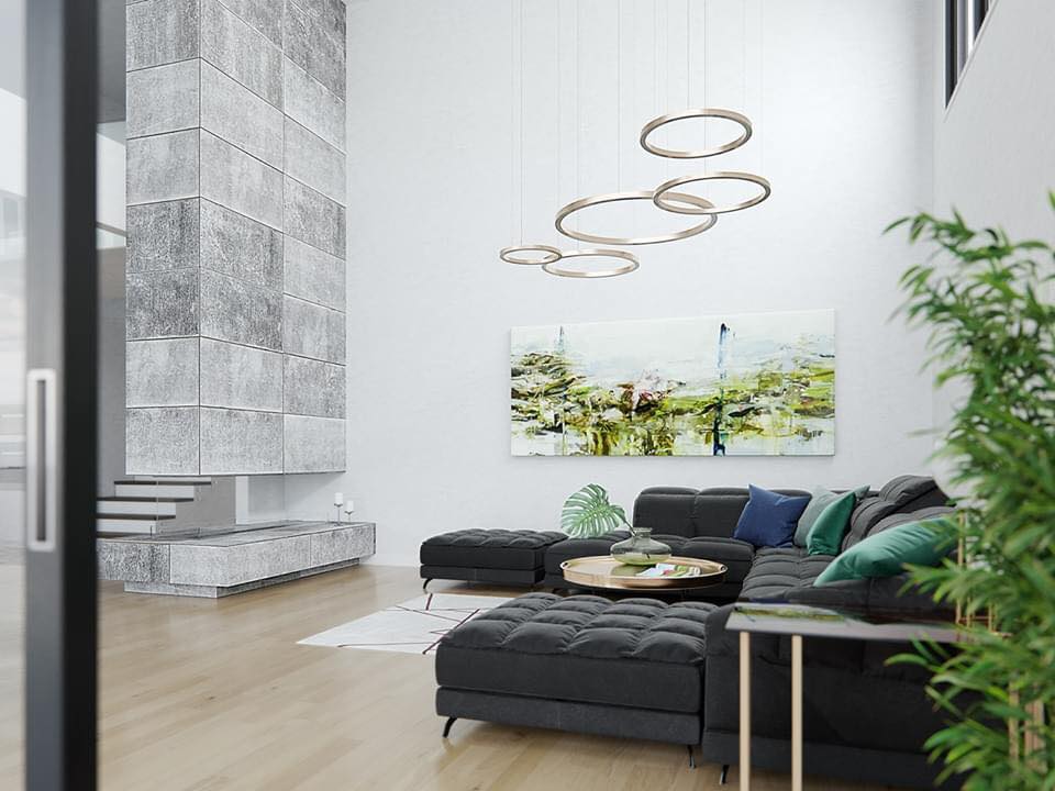 Contemporary Villa Living Room, Design Authority