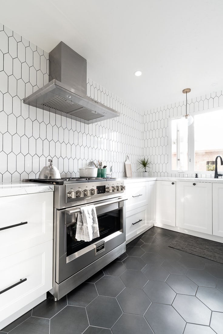 Modern Hexagon Tiles Kitchen Backsplash, Design Authority