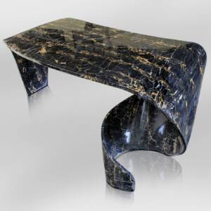 graceful fig portoro gold bended marble table