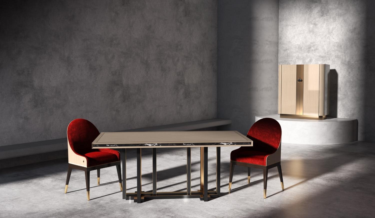 MOROSI Dining Table Chairs Plus Bodd Bar Cabinet By Marano Furniture 1, Design Authority