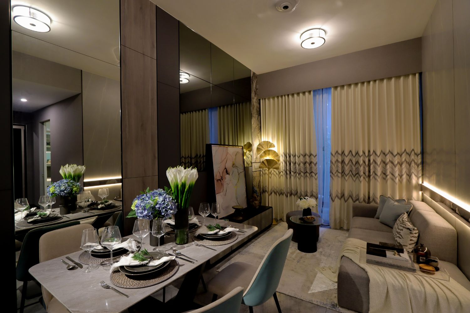 YWA Interior Apartments Midtown Bay 2 Bedroom Showflat Unit LIVING ROOM 001, Design Authority
