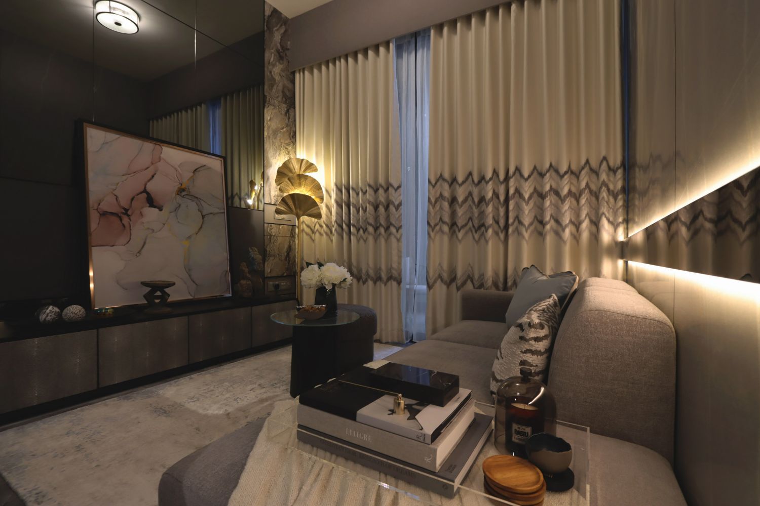 YWA Interior Apartments Midtown Bay 2 Bedroom Showflat Unit LIVING ROOM 002, Design Authority